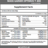mass-gainer-optimus-t-800-informacion-nutricional-vhm-nutrition MASS GAINER OPTIMUS 5kg