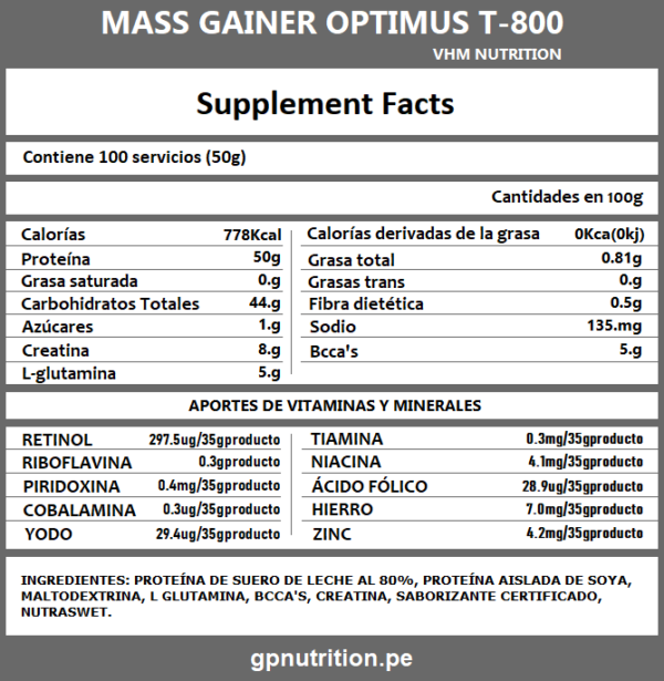 mass-gainer-optimus-t-800-informacion-nutricional-vhm-nutrition MASS GAINER OPTIMUS 5kg